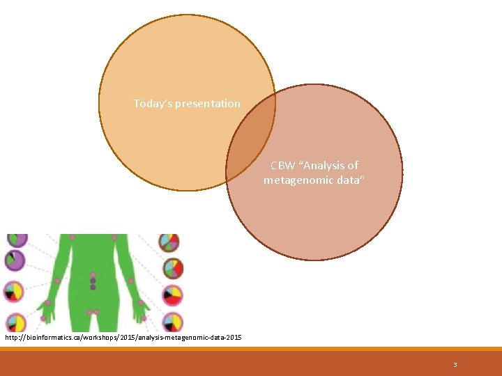 Today’s presentation CBW “Analysis of metagenomic data” http: //bioinformatics. ca/workshops/2015/analysis-metagenomic-data-2015 3 