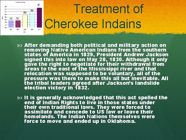 Treatment of Cherokee Indains After demanding both political and military action on removing Native