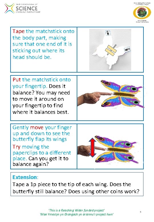 Tape the matchstick onto the body part, making sure that one end of it