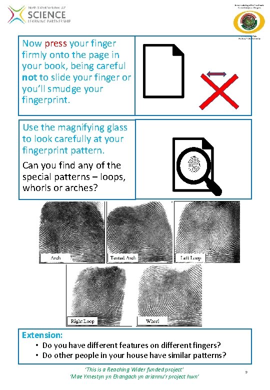 Now press your finger firmly onto the page in your book, being careful not