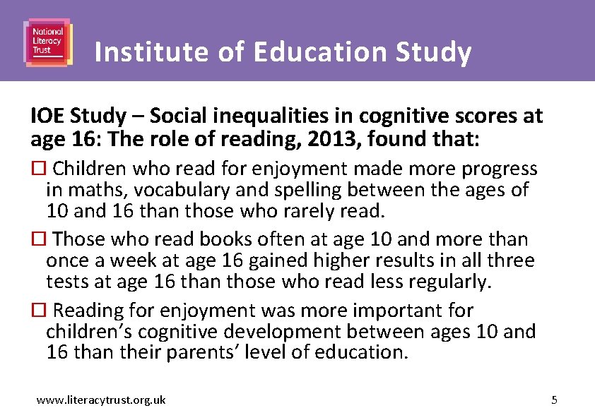 Heading Institute here of Education Study IOE Study – Social inequalities in cognitive scores