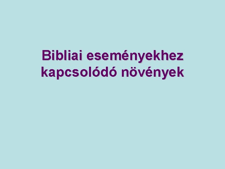 Bibliai eseményekhez kapcsolódó növények 