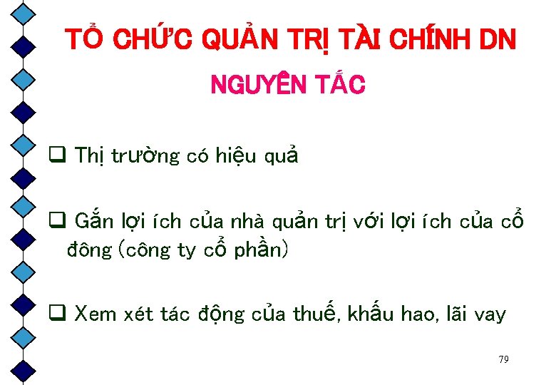 TỔ CHỨC QUẢN TRỊ TÀI CHÍNH DN NGUYÊN TẮC q Thị trường có hiệu