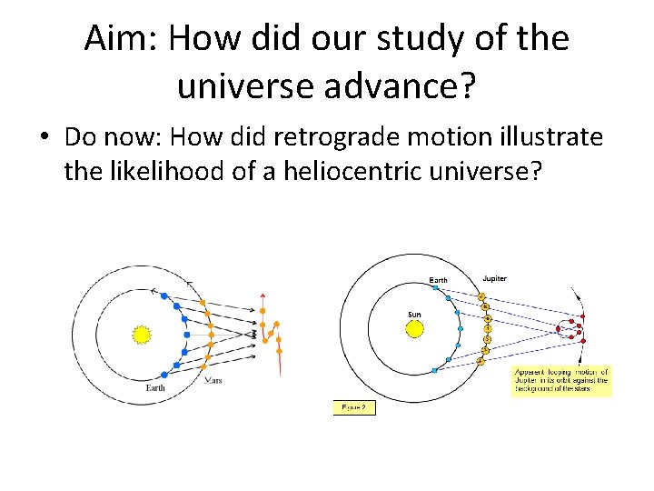 Aim: How did our study of the universe advance? • Do now: How did