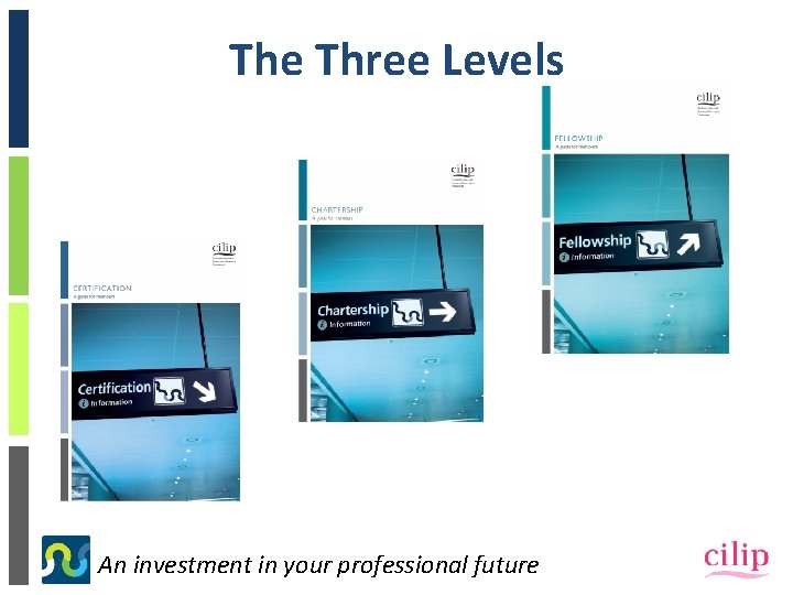 The Three Levels An investment in your professional future 