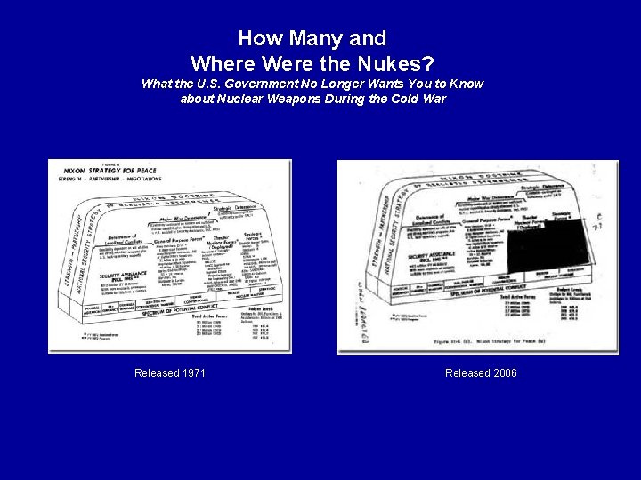 How Many and Where Were the Nukes? What the U. S. Government No Longer