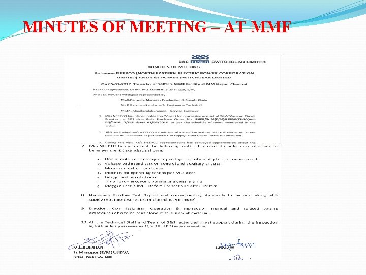 MINUTES OF MEETING – AT MMF 