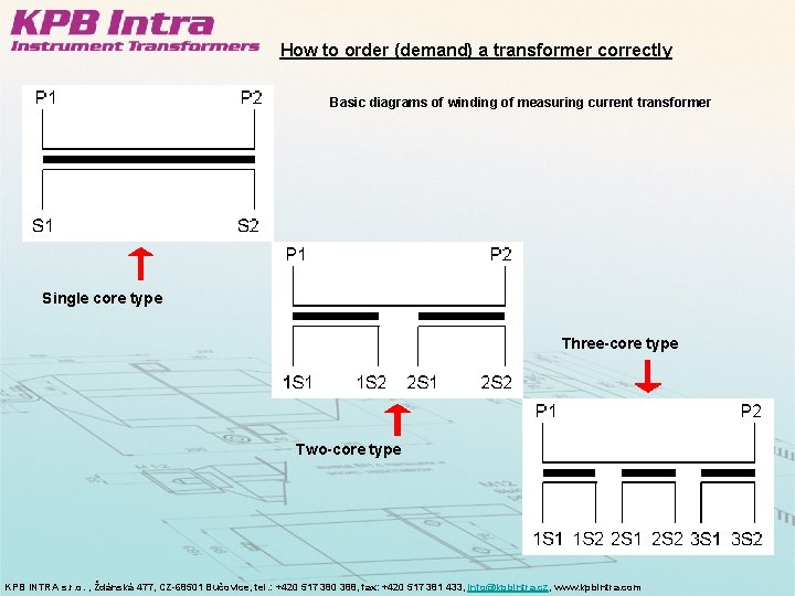 How to order (demand) a transformer correctly Basic diagrams of winding of measuring current