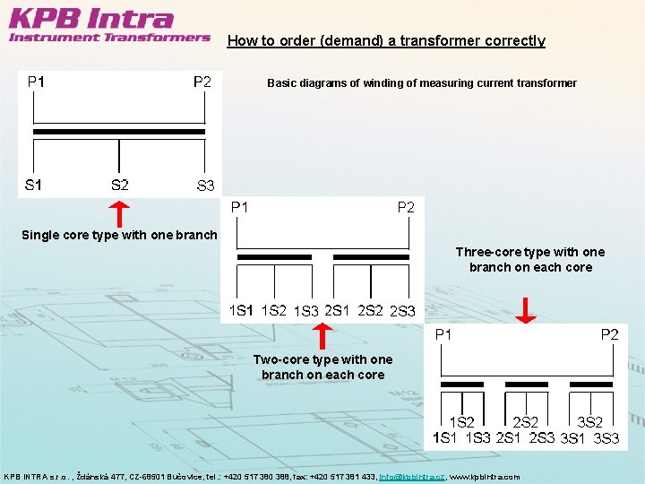 How to order (demand) a transformer correctly Basic diagrams of winding of measuring current