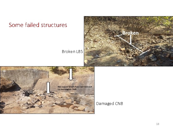 Some failed structures Broken LBS Damaged CNB 18 