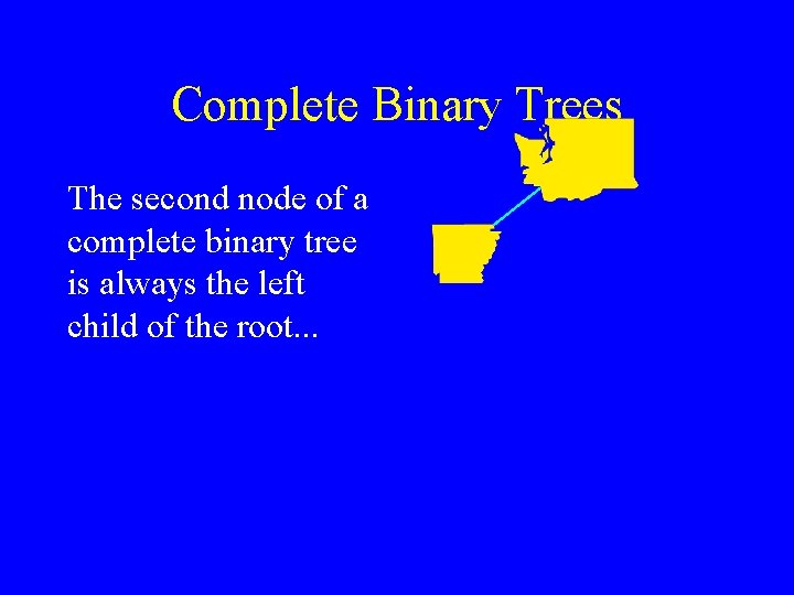 Complete Binary Trees The second node of a complete binary tree is always the