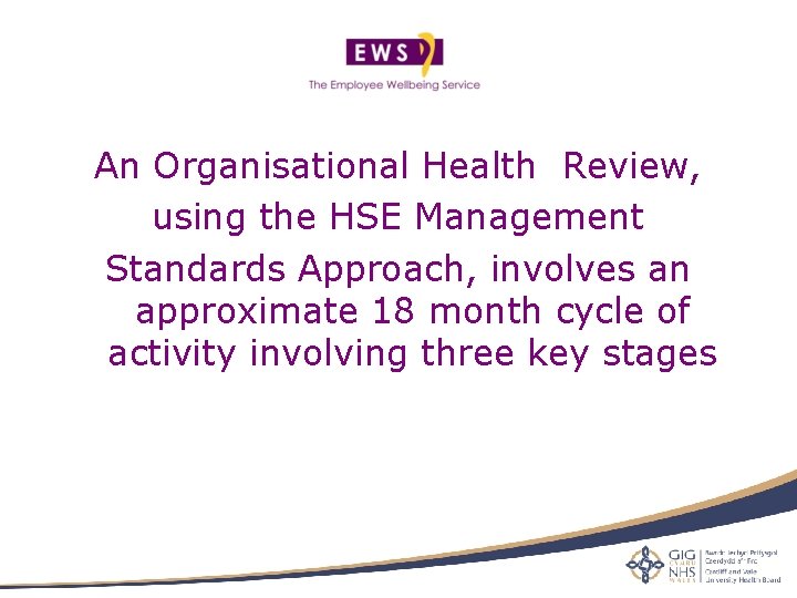 An Organisational Health Review, using the HSE Management Standards Approach, involves an approximate 18