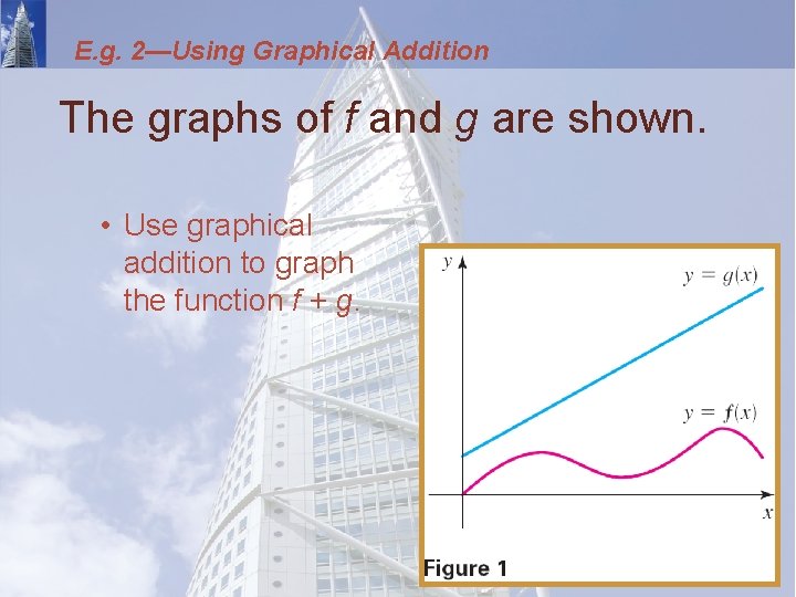 E. g. 2—Using Graphical Addition The graphs of f and g are shown. •