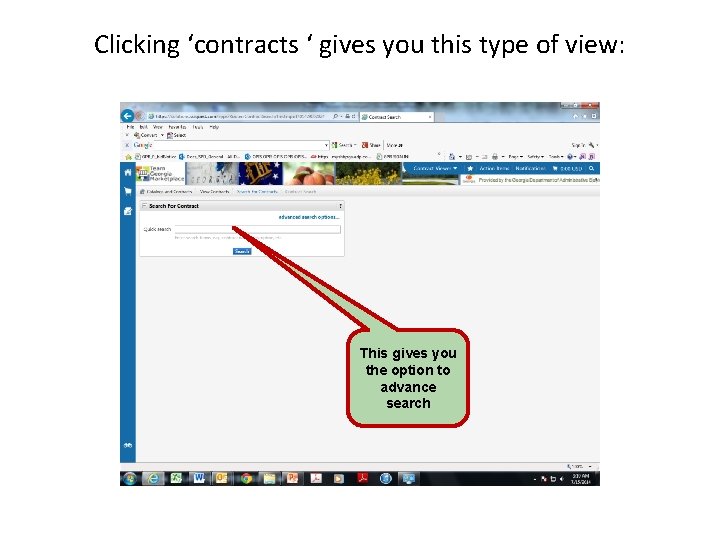 Clicking ‘contracts ‘ gives you this type of view: This gives you the option