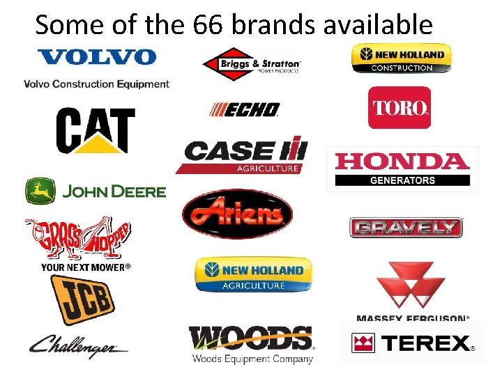 Some of the 66 brands available 