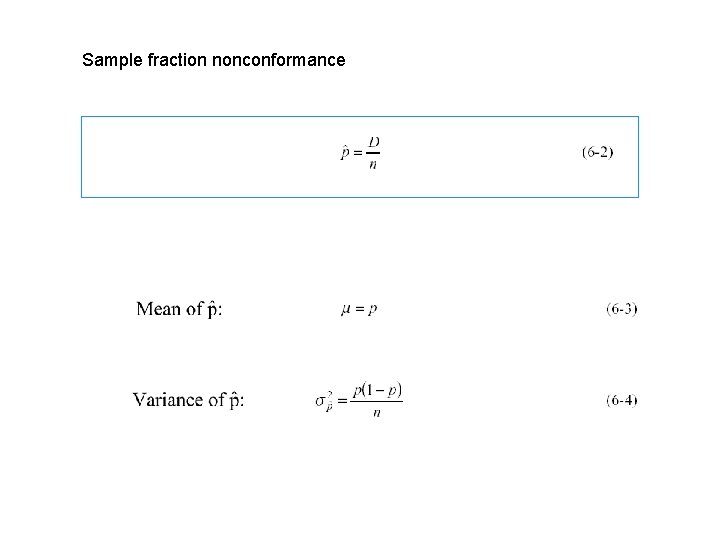 Sample fraction nonconformance Sample fraction nonconformance