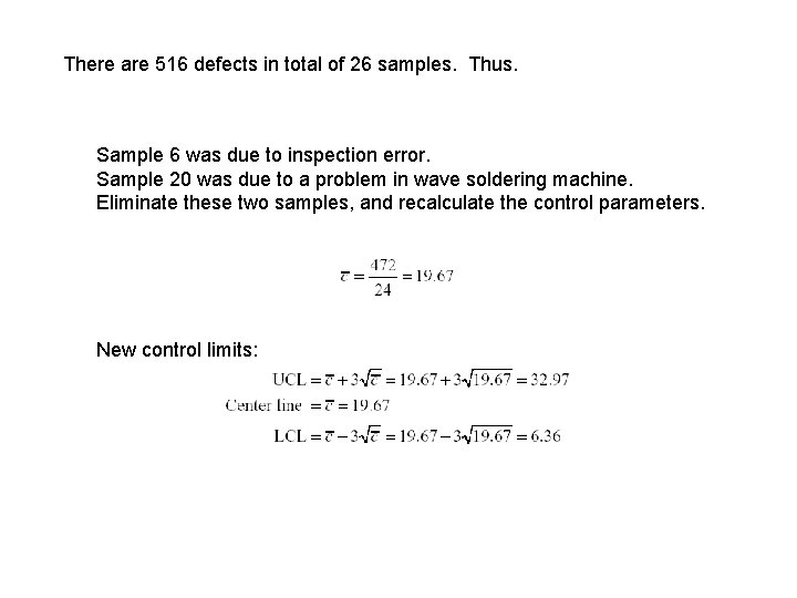 There are 516 defects in total of 26 samples. Thus. Sample 6 was due There are 516 defects in total of 26 samples. Thus. Sample 6 was due