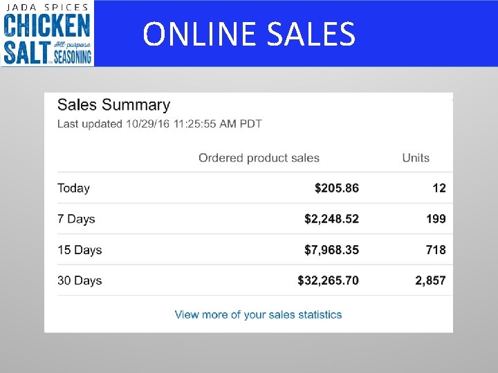 ONLINE SALES 