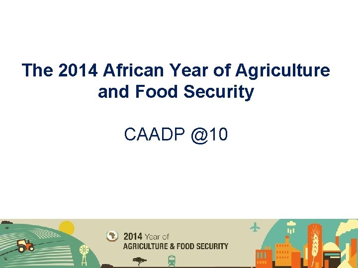 The 2014 African Year of Agriculture and Food Security CAADP @10 