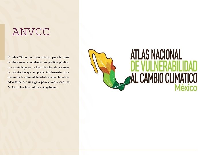 ANVCC El ANVCC es una herramienta para la toma de decisiones e incidencia en