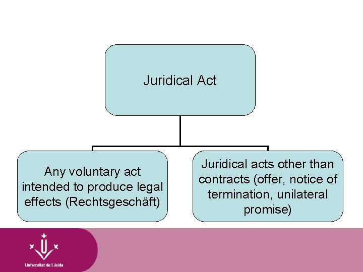 Juridical Act Any voluntary act intended to produce legal effects (Rechtsgeschäft) Juridical acts other