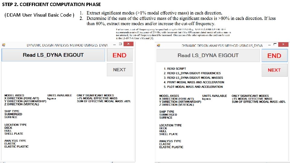 STEP 2. COEFFICIENT COMPUTATION PHASE (DDAM User Visual Basic Code ) 