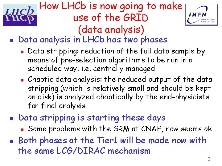 How LHCb is now going to make use of the GRID (data analysis) n