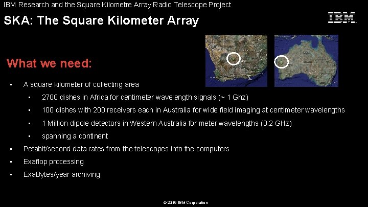 IBM Research and the Square Kilometre Array Radio Telescope Project Seize the Moment SKA: