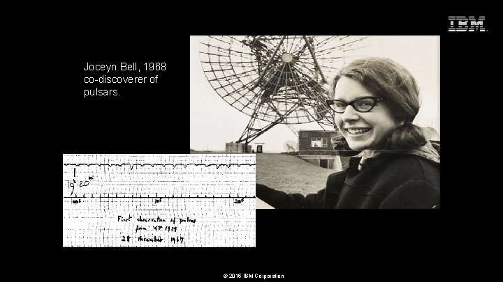 Seize the Moment Joceyn Bell, 1968 co-discoverer of pulsars. © 2015 IBM Corporation 