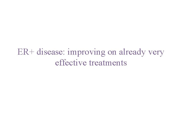 ER+ disease: improving on already very effective treatments 