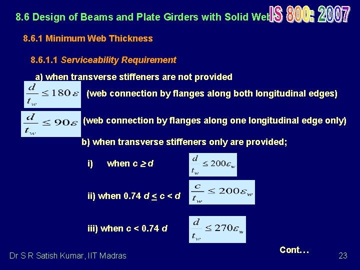 8. 6 Design of Beams and Plate Girders with Solid Webs 8. 6. 1