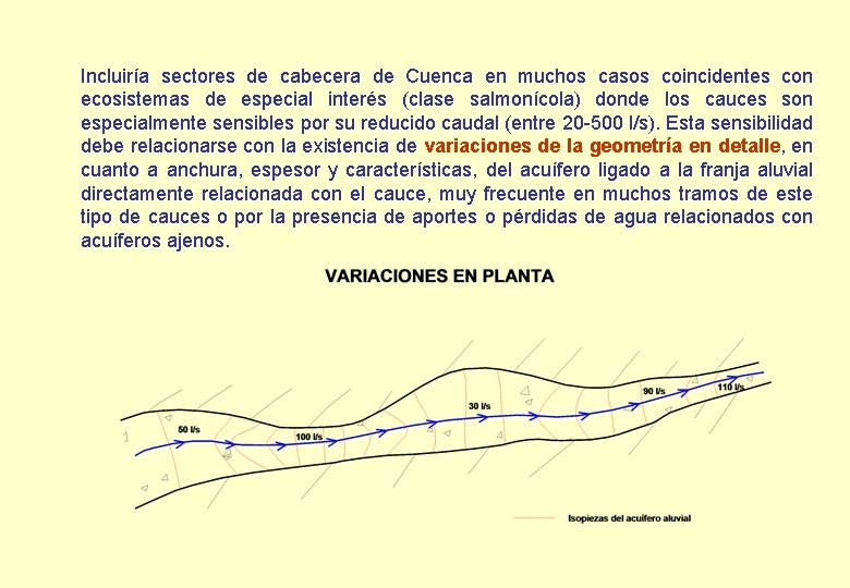Incluiría sectores de cabecera de Cuenca en muchos casos coincidentes con ecosistemas de especial