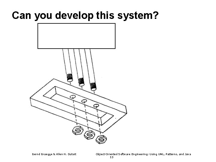 Can you develop this system? Bernd Bruegge & Allen H. Dutoit Object-Oriented Software Engineering: