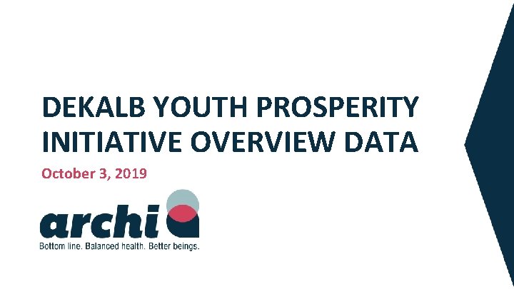 DEKALB YOUTH PROSPERITY INITIATIVE OVERVIEW DATA October 3, 2019 