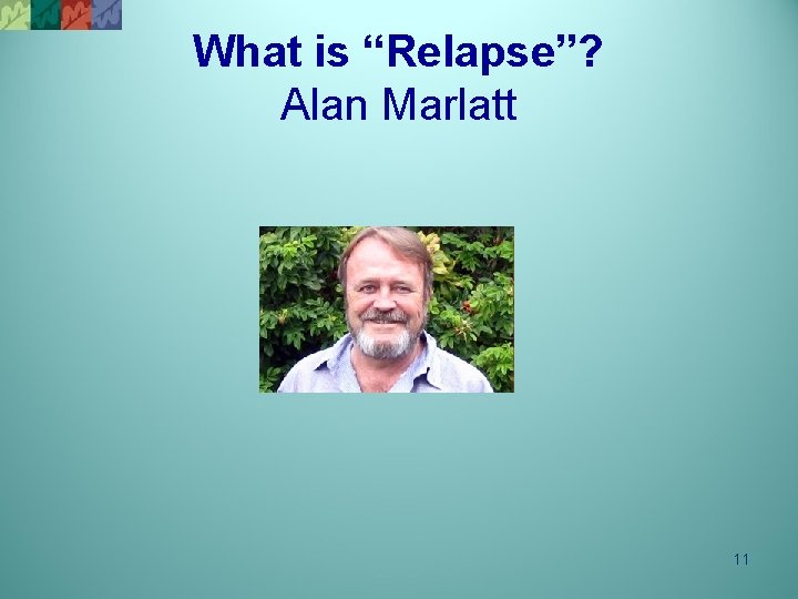 What is “Relapse”? Alan Marlatt 11 