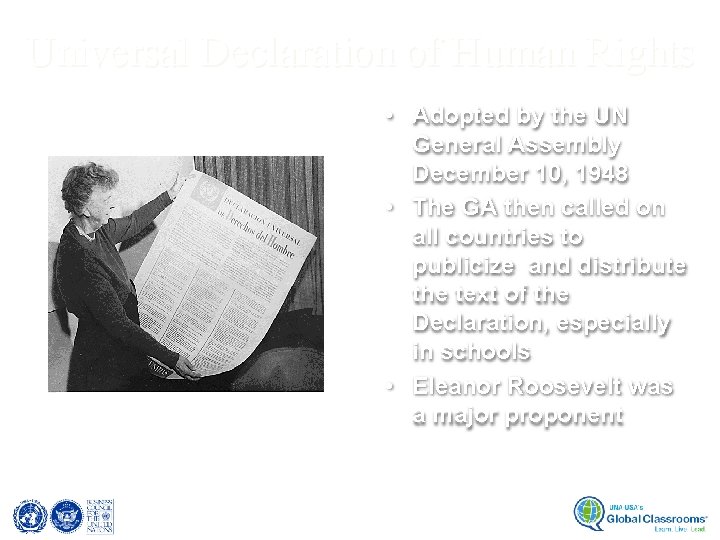 Universal Declaration of Human Rights • Adopted by the UN General Assembly December 10,