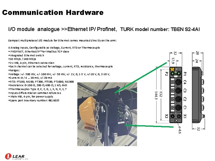 Communication Hardware I/O module analogue >>Ethernet IP/ Profinet, TURK model number: TBEN S 2