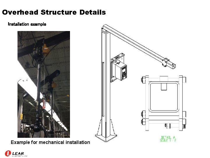 Overhead Structure Details Installation example Example for mechanical installation 