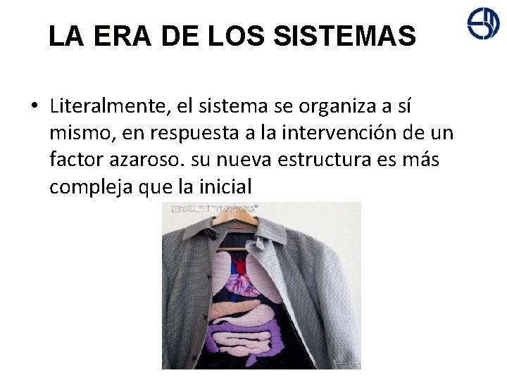 + LA ERA DE LOS SISTEMAS • Literalmente, el sistema se organiza a sí