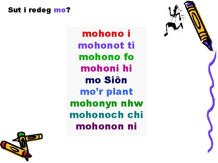 Sut i redeg mo? mohono i mohonot ti mohono fo mohoni hi mo Siôn