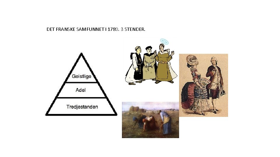 DET FRANSKE SAMFUNNET I 1780. 3 STENDER. 