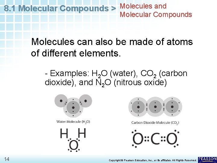 8. 1 Molecular Compounds > Molecules and Molecular Compounds Molecules can also be made