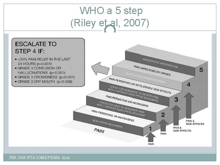 WHO a 5 step (Riley et al, 2007) PER UNA VITA COME PRIMA 2012