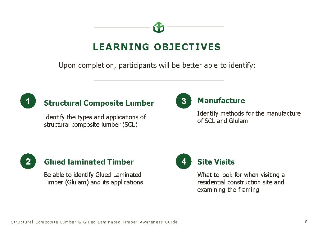 LEARNING OBJECTIVES Upon completion, participants will be better able to identify: 1 Structural Composite