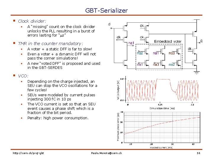 GBT-Serializer § Clock divider: • § TMR in the counter mandatory: • • •