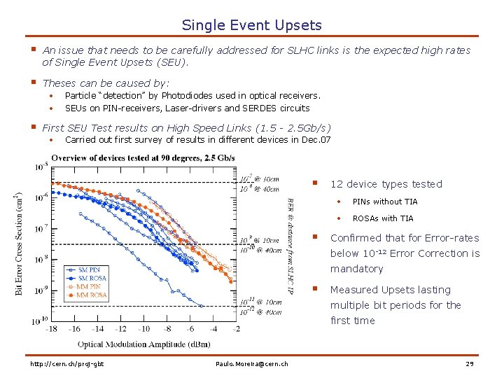 Single Event Upsets § An issue that needs to be carefully addressed for SLHC