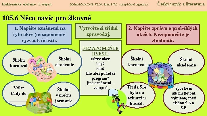 Elektronická učebnice - I. stupeň Základní škola Děčín VI, Na Stráni 879/2 – příspěvková