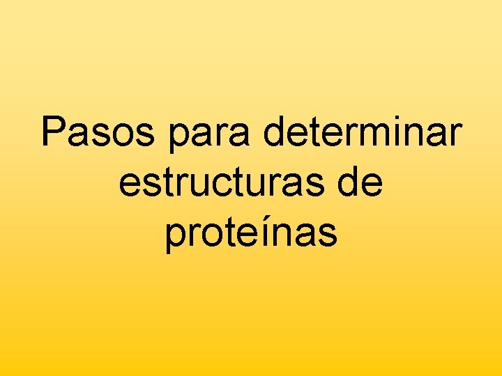 Pasos para determinar estructuras de proteínas 
