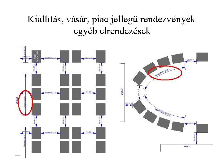 Kiállítás, vásár, piac jellegű rendezvények egyéb elrendezések 
