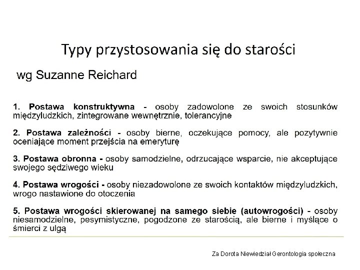 Za Dorota Niewiedział Gerontologia społeczna 